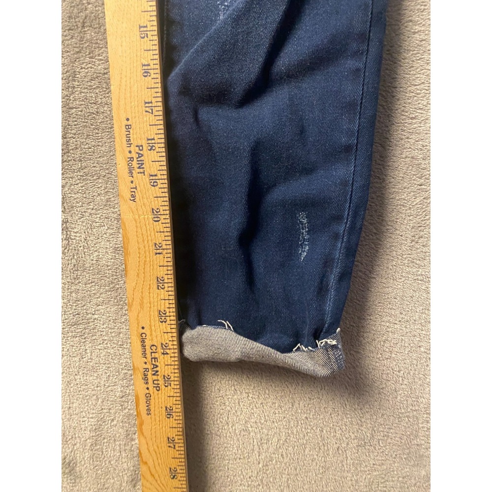 KanCan Distressed Skinny Jeans Women's 7/27 Dark Wash Stretch Denim Mid Rise - Picture 2 of 7